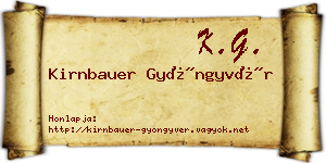 Kirnbauer Gyöngyvér névjegykártya